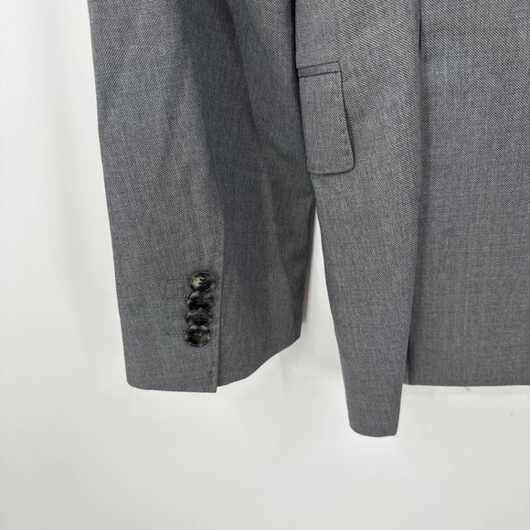 Hugo Boss Blazer Jacket Lapel Collar Buttoned Long Sleeve Formal Gray Size 36R - Picture 6 of 12